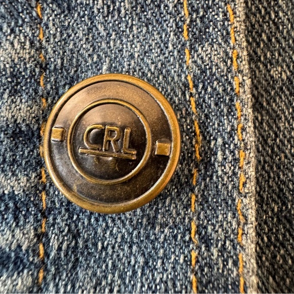 Y2K Vintage denim vest Rare Hand-look floral cross-stitch embroidery Boho Westrn - Picture 5 of 9